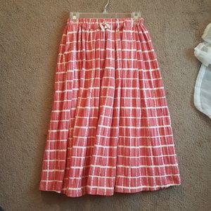 Redish pink plaid skirt