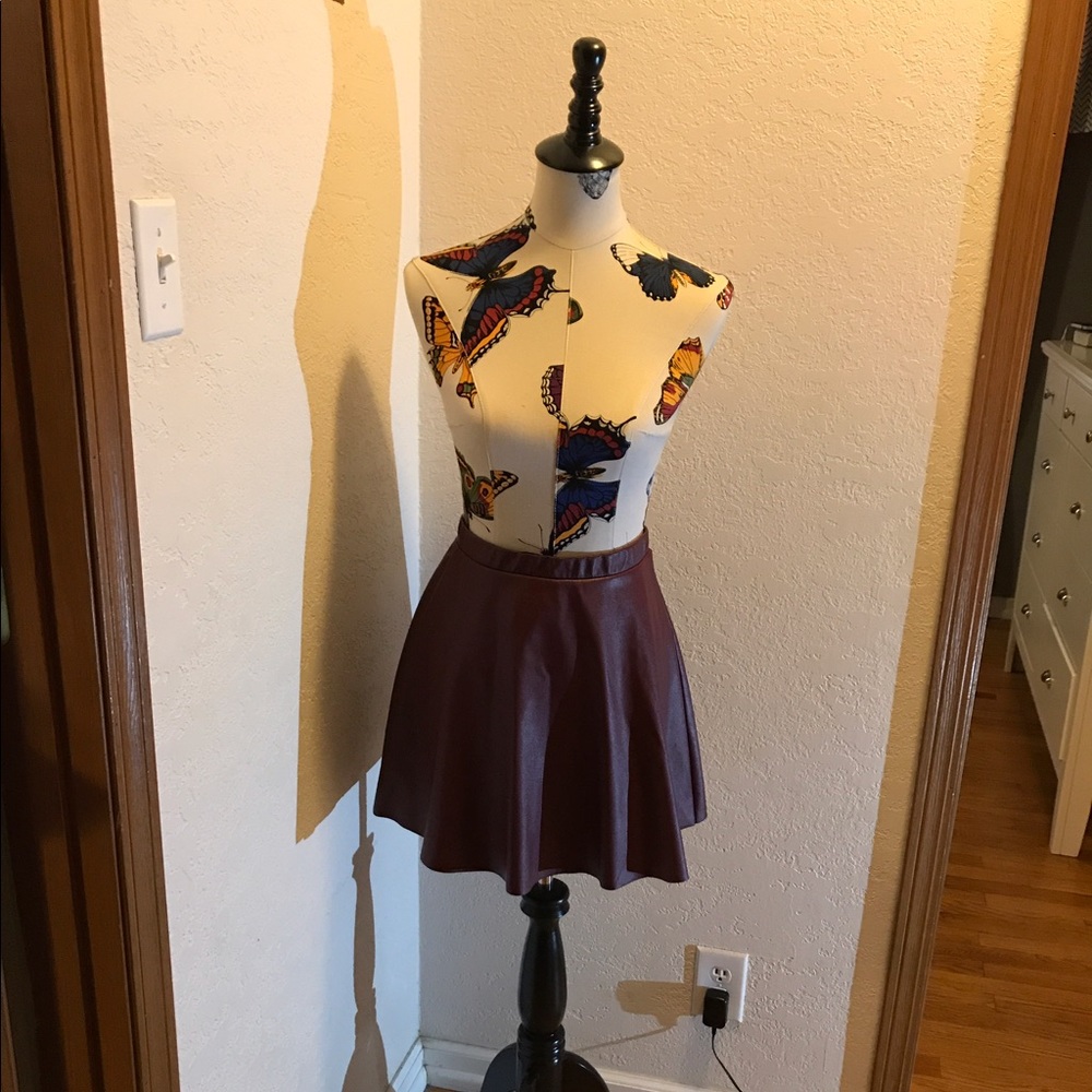 Faux leather skirt