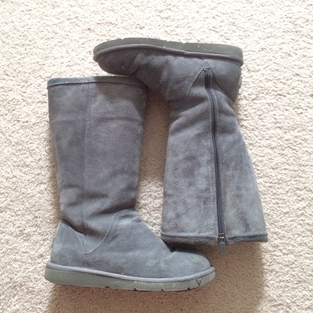 Authentic ugg tall grey gray zip boot USA 7