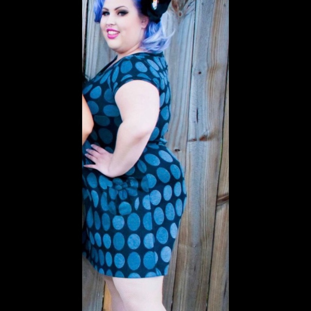 Shades of gray polka dot dress size 14
