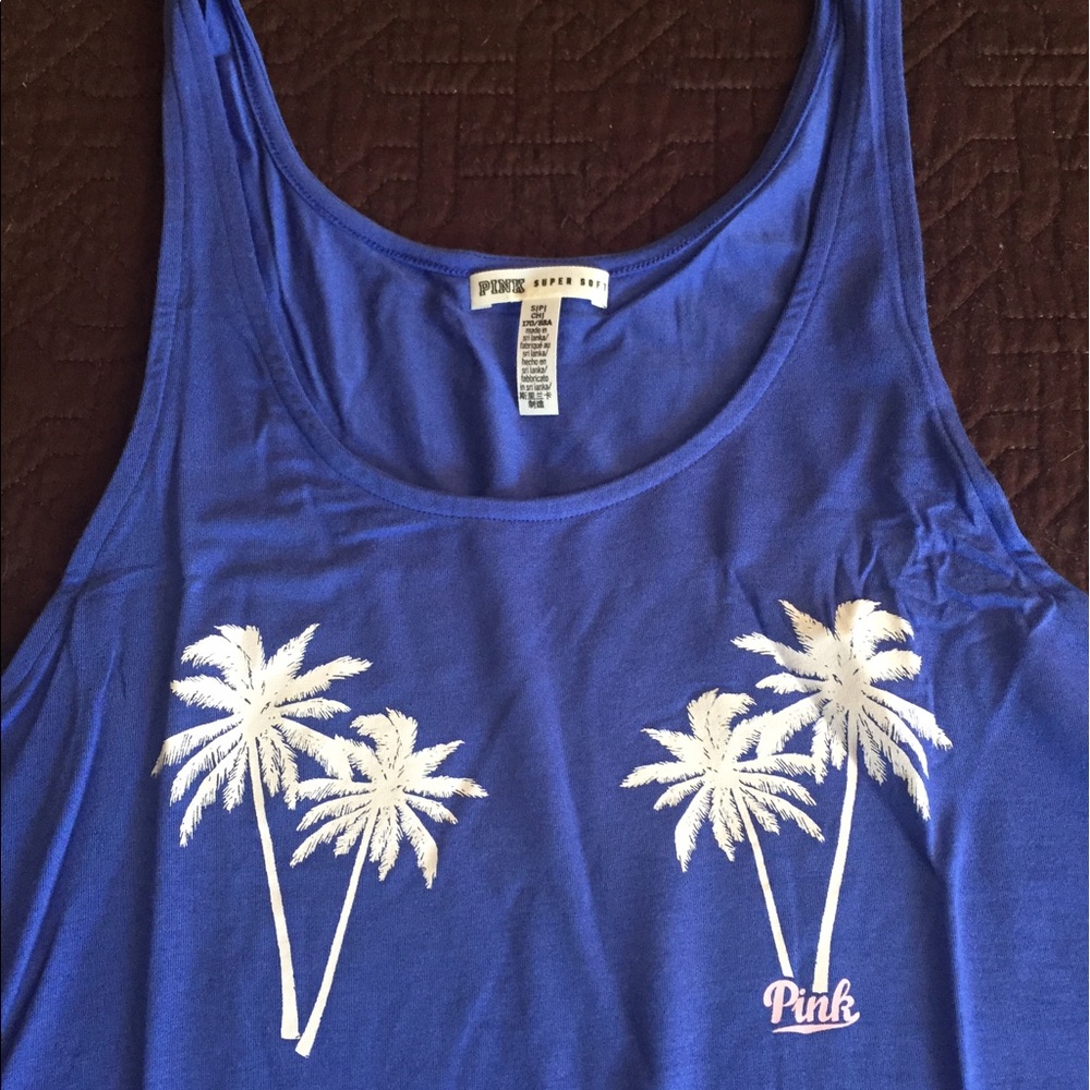NWT PINK Flowy Palm Tree Tank - Picture 2 of 2