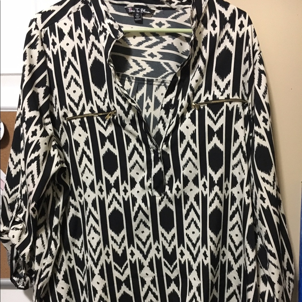 Aztec print dressy top