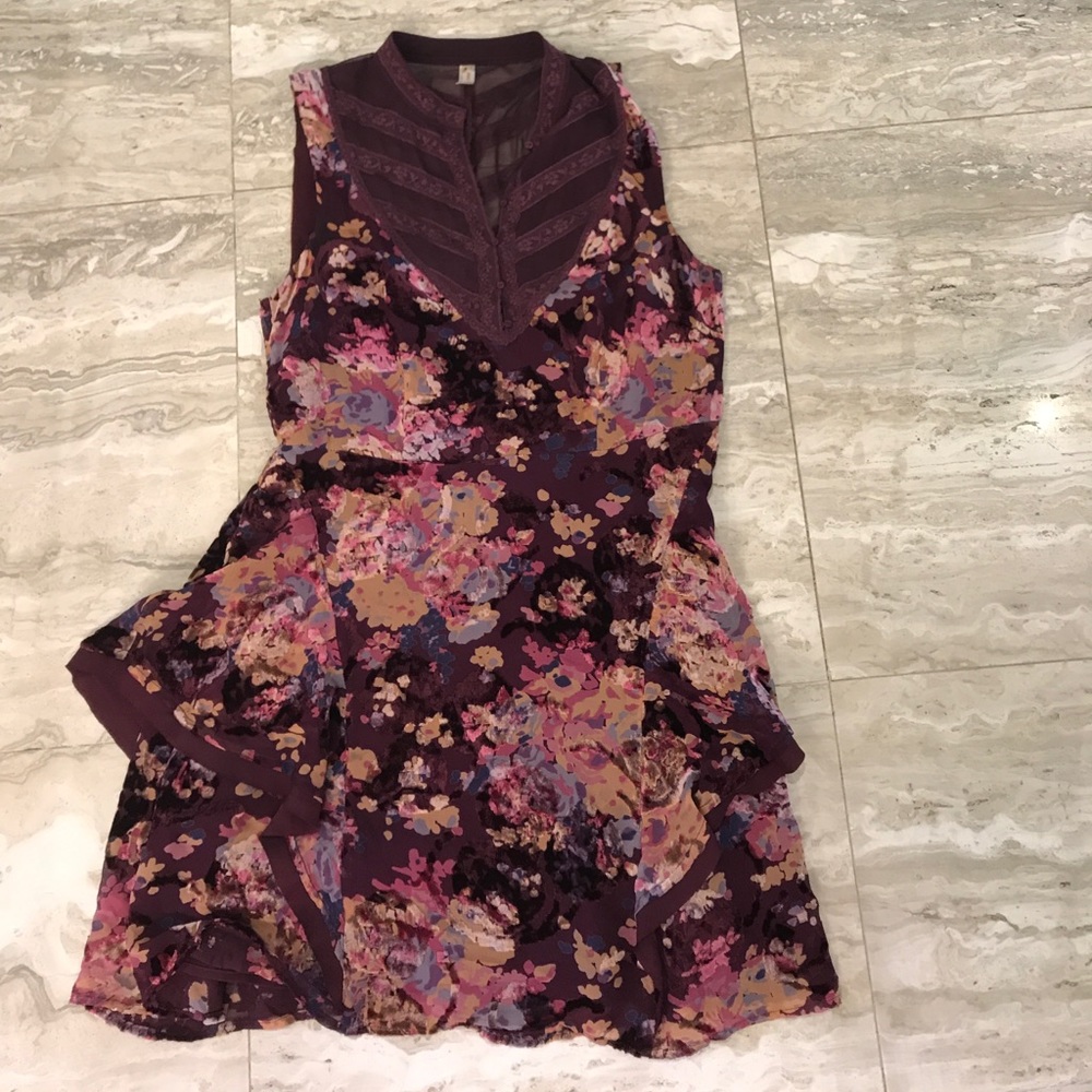 Free People minidress with velvet detail.