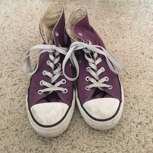 Purple converse hi-tops