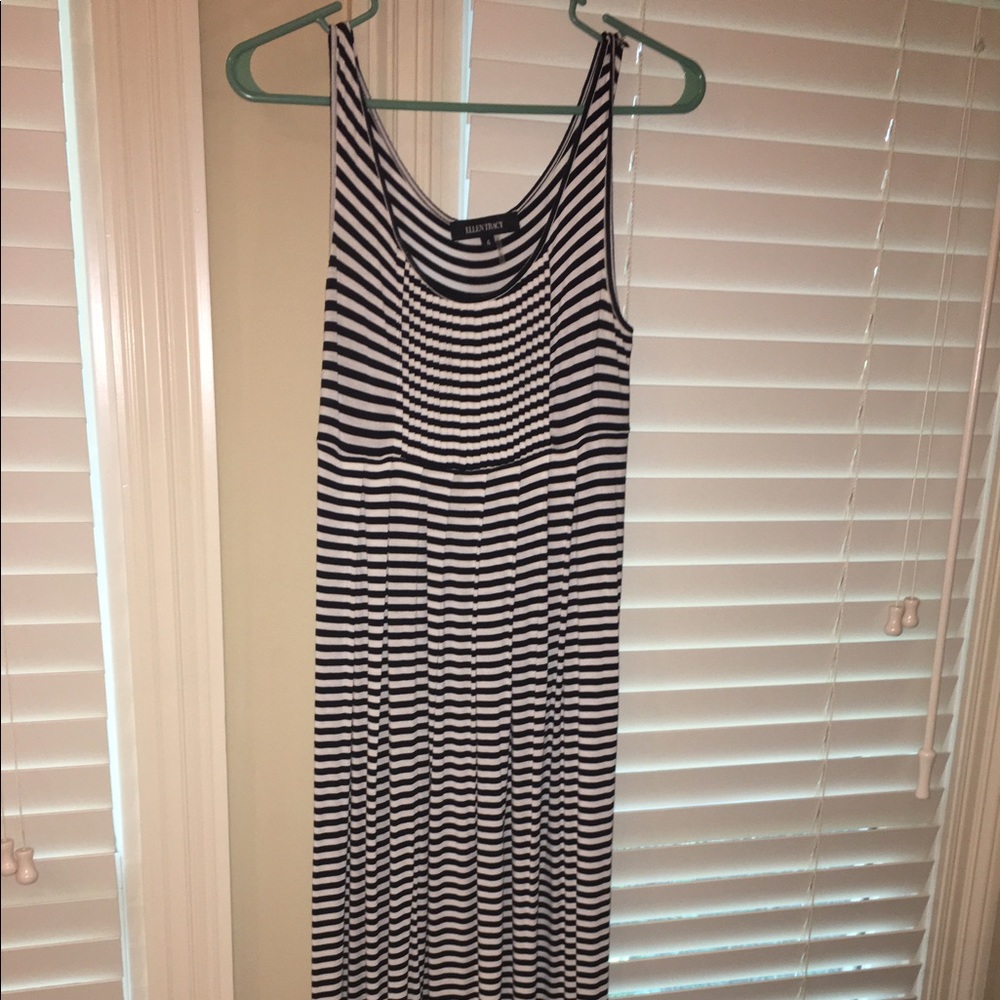 Black and white striped maxi dress