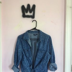 Star Printed Jean Shirt