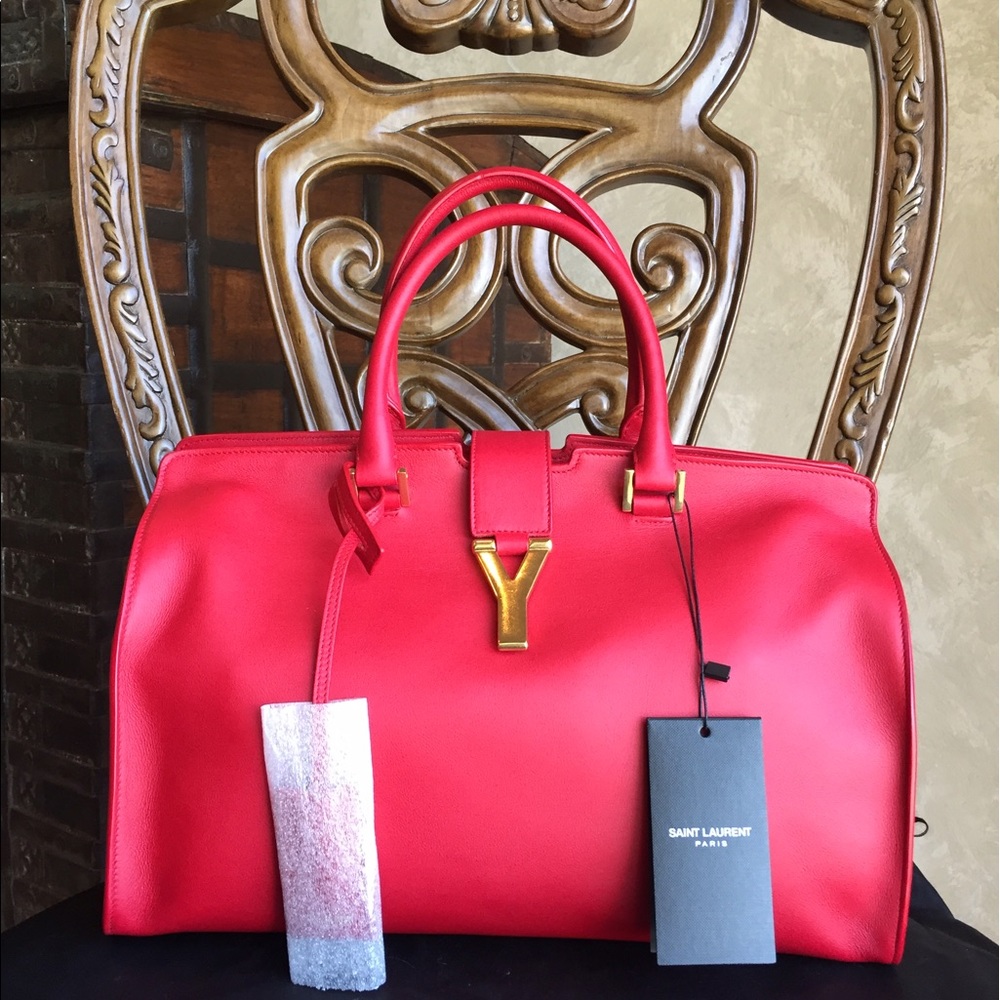 Yves Saint Laurent Red Ligne Y Satchel NWT