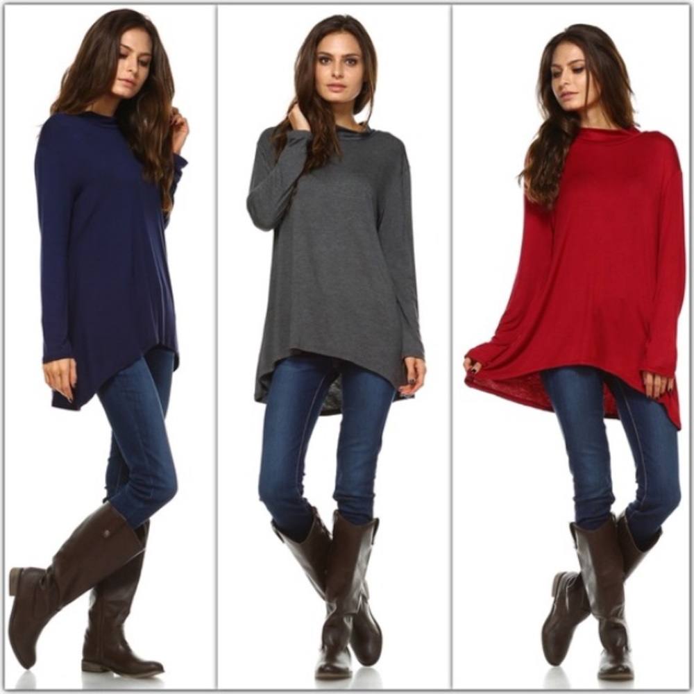 Charcoal Gray Hi-Low Tunic - Picture 5 of 5
