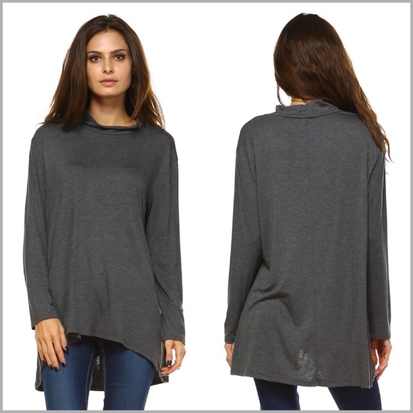 Charcoal Gray Hi-Low Tunic - Picture 2 of 5