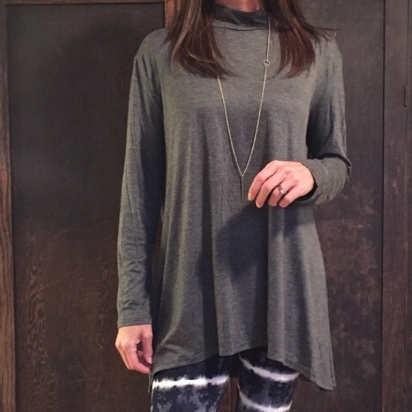Charcoal Gray Hi-Low Tunic - Picture 3 of 5