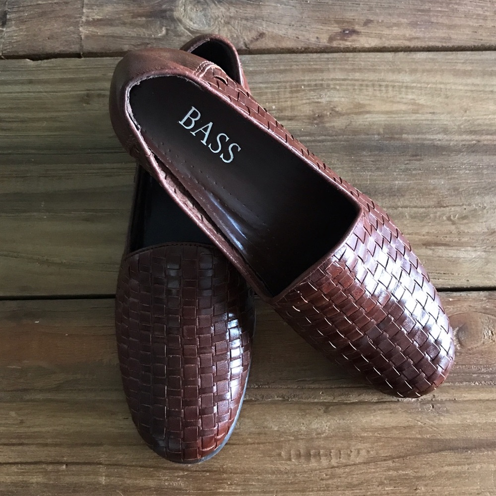 Woven Leather Bass Regina Slip on Loafer