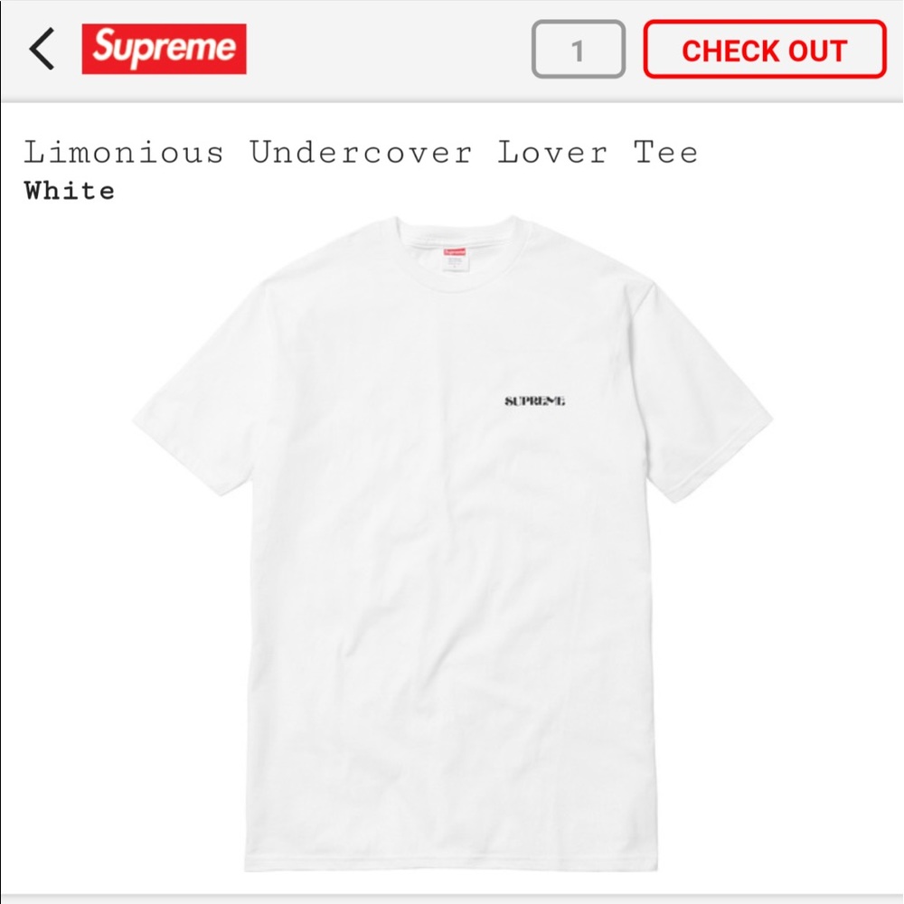Supreme luminous undercover lover tee size L white