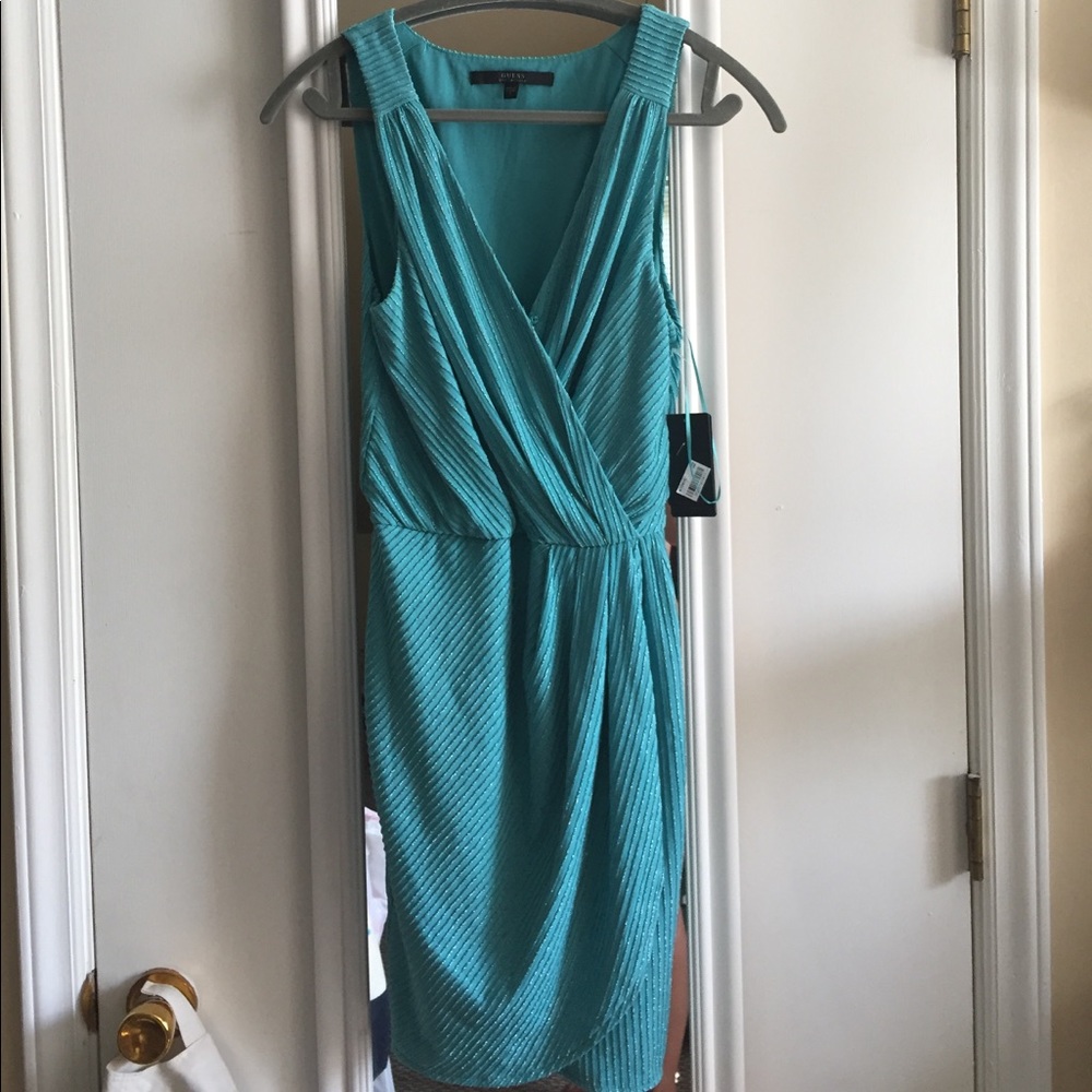 NWT Guess Metallic Wrap Dress 👗
