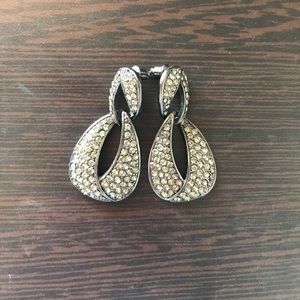 Silver jeweled earrings