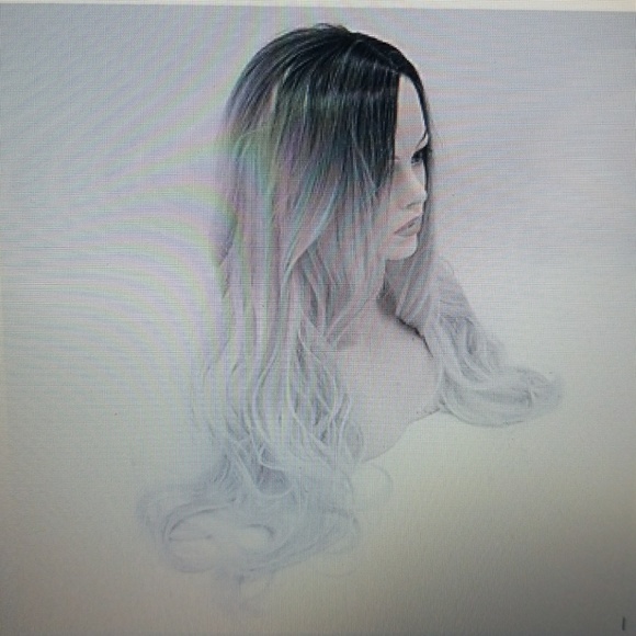 Black Grey Heat Resistant Wig