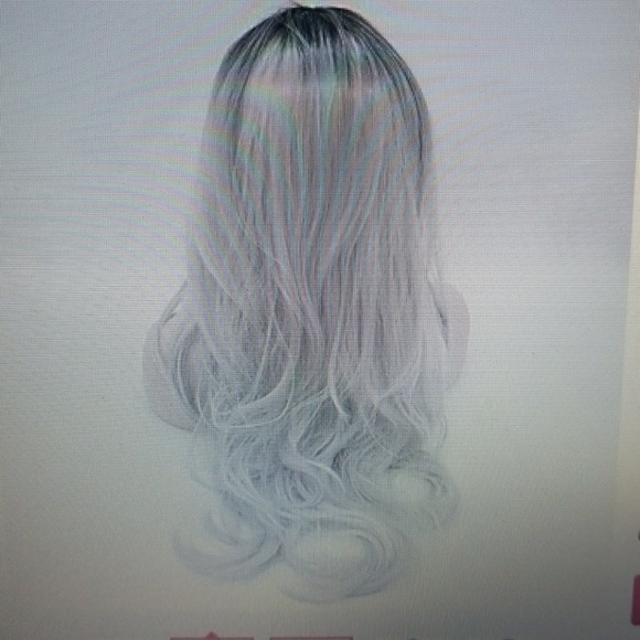 Black Grey Heat Resistant Wig