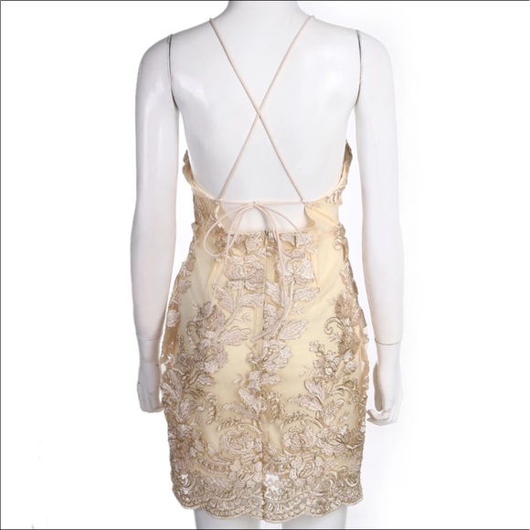 🔥Elegant lace halter strappy dress bodycon - Picture 6 of 7