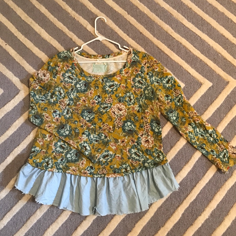 Anthropologie floral print pullover