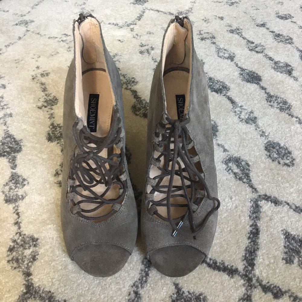 Shoemint lace up wedges