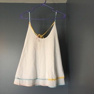 Anthropologie white and pastel tank top
