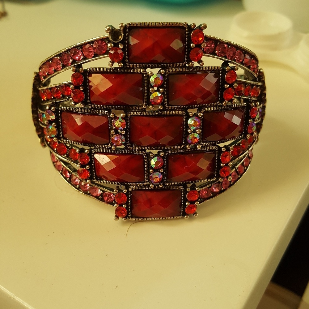 Ruby red jewel bracelet