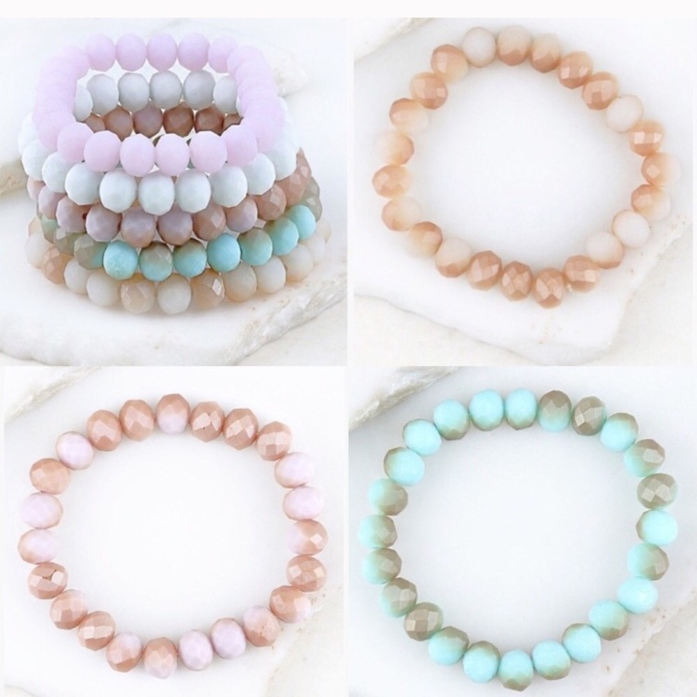 Frosted Matte Bead Bracelets - Picture 2 of 4