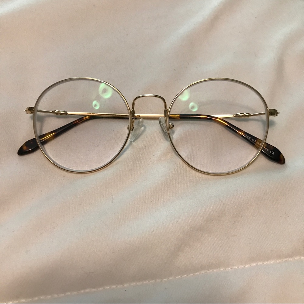 Gold Round Circular "Grandpa" Glasses