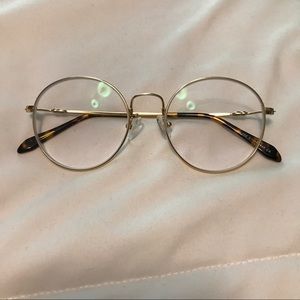 Gold Round Circular "Grandpa" Glasses