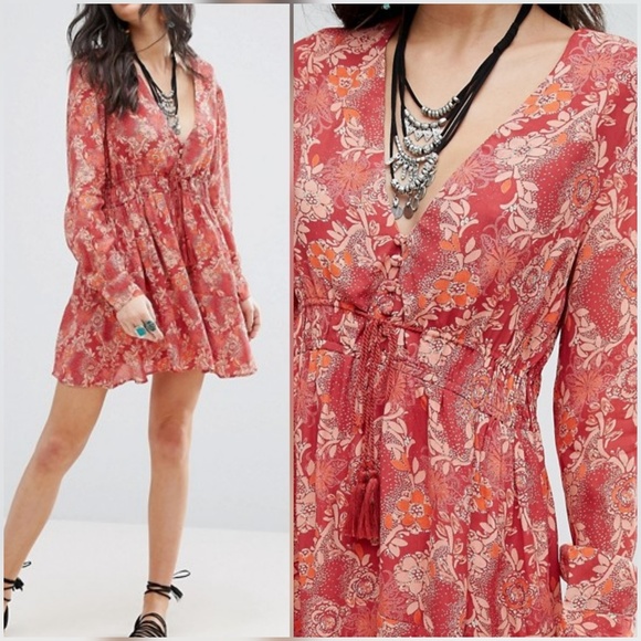 Free People Stealing Fire Long Sleeve Dress - Picture 2 of 6