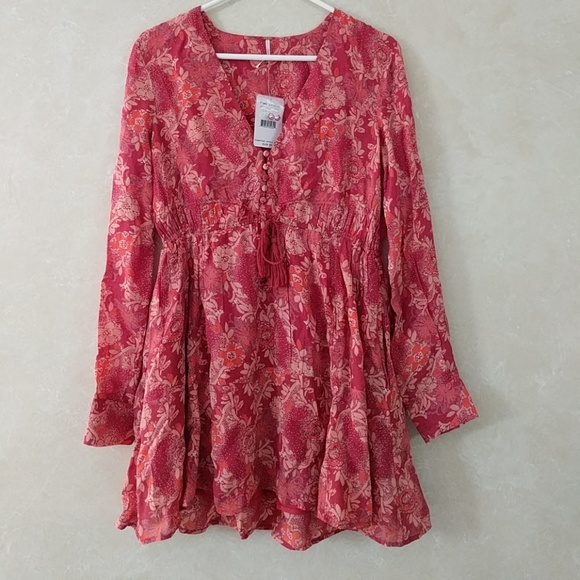 Free People Stealing Fire Long Sleeve Dress - Picture 4 of 6