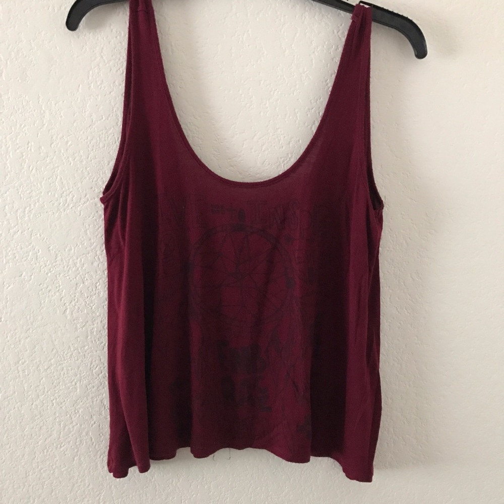 Red flowy tank top