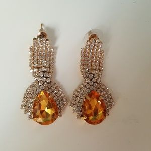Amber stone earrings