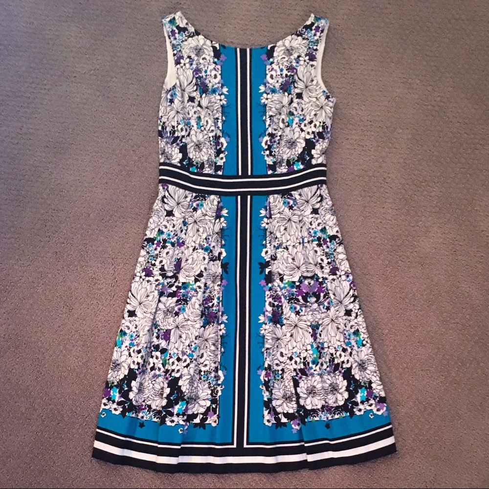 New York & Company Boat Neck Fit and Flare Dress