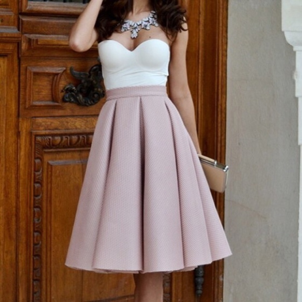 H&M Boho Chic Pink Full Length Midi Circle Skirt