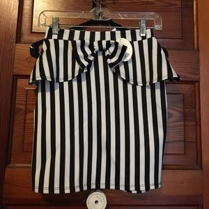 Peplum striped skirt