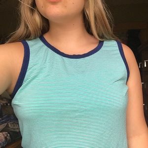 Rue21 aqua striped, blue lined tank top