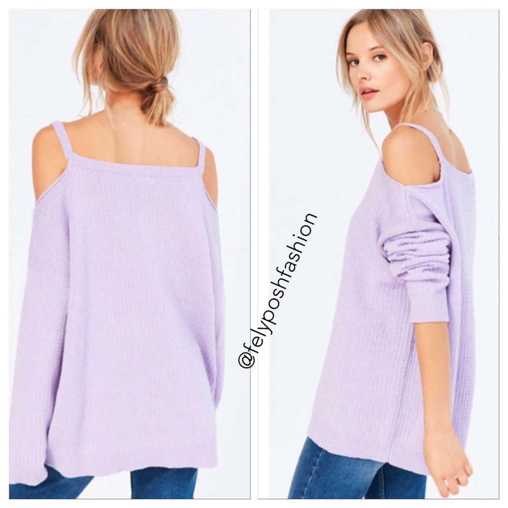 Urban Outfitters Purple Kia Cold Shoulder Sweater - Picture 1 of 4