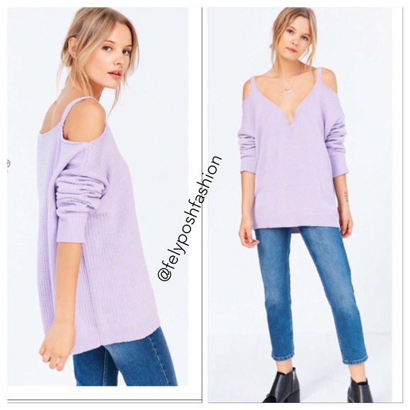 Urban Outfitters Purple Kia Cold Shoulder Sweater - Picture 2 of 4