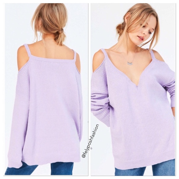 Urban Outfitters Purple Kia Cold Shoulder Sweater - Picture 3 of 4