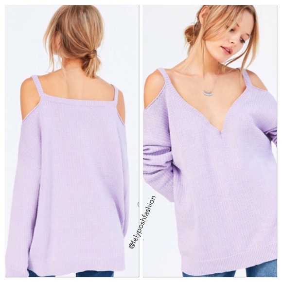 Urban Outfitters Purple Kia Cold Shoulder Sweater - Picture 4 of 4