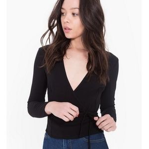 American apparel Crepe wrap top
