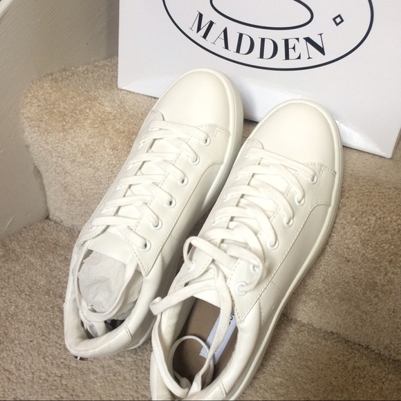 New Steve Madden White Platform Sneakers 10M - Picture 4 of 6