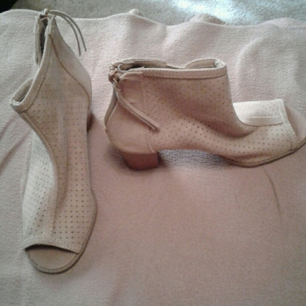 Peep toe booties