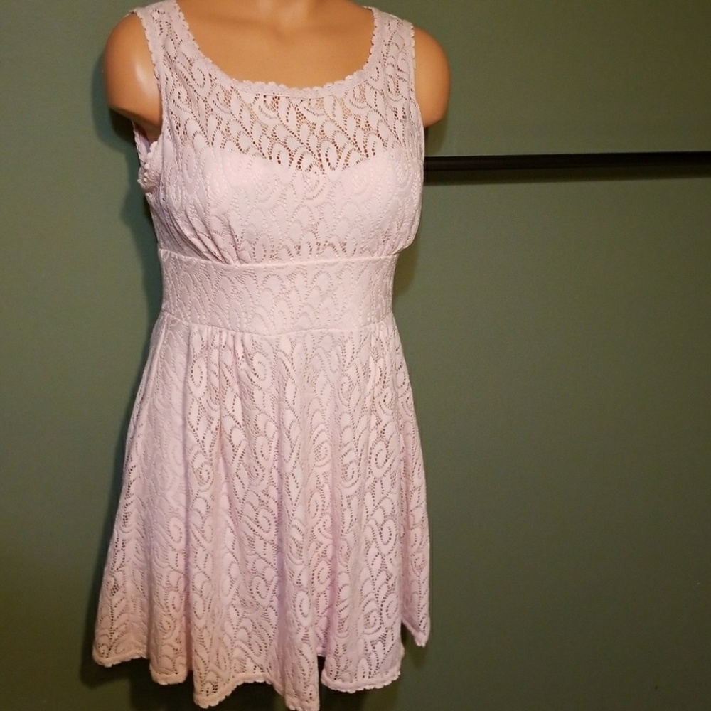 NWOT! Pink lined lace dress - Picture 1 of 4