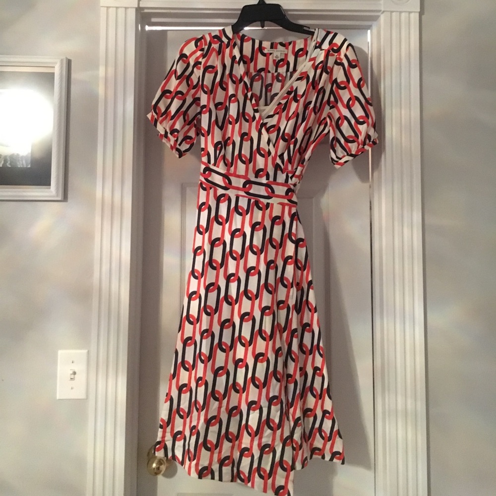 BAnana Republic dress- orange and navy VGUC