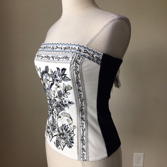 Garden floral embroidered bustier top - Picture 2 of 6