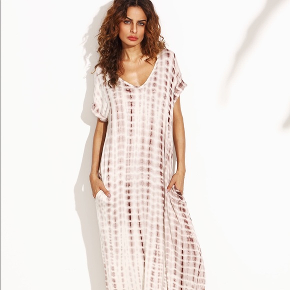 Dresses & Skirts - Tie dye maxi dress, boho sexy. 