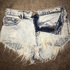 Pac Sun high rise denim shorts, size 5