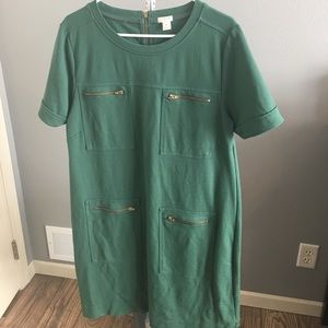 J. Crew Military Green Shift Dress