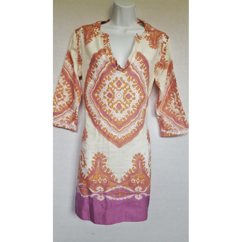 J. Crew Bazaar Linen Tunic Paisley Print Dress